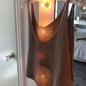 Tan knitted tank